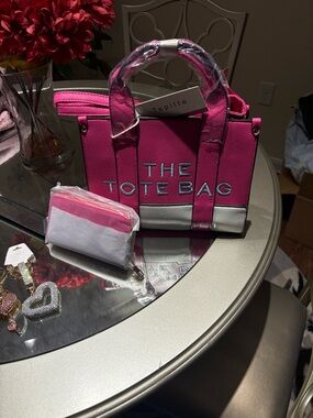 Hot Pink and White 'The Tote Bag' Women's Tote